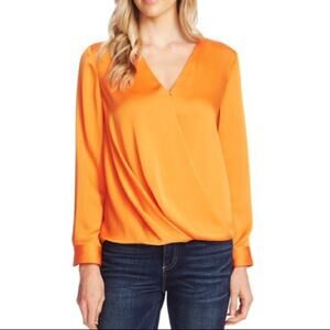 Vince Camuto Orange Cross Front Blouse